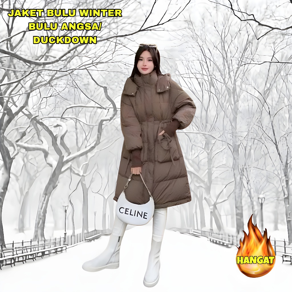 Jaket bulu angsa wanita winter musim dingin jacket salju wanita