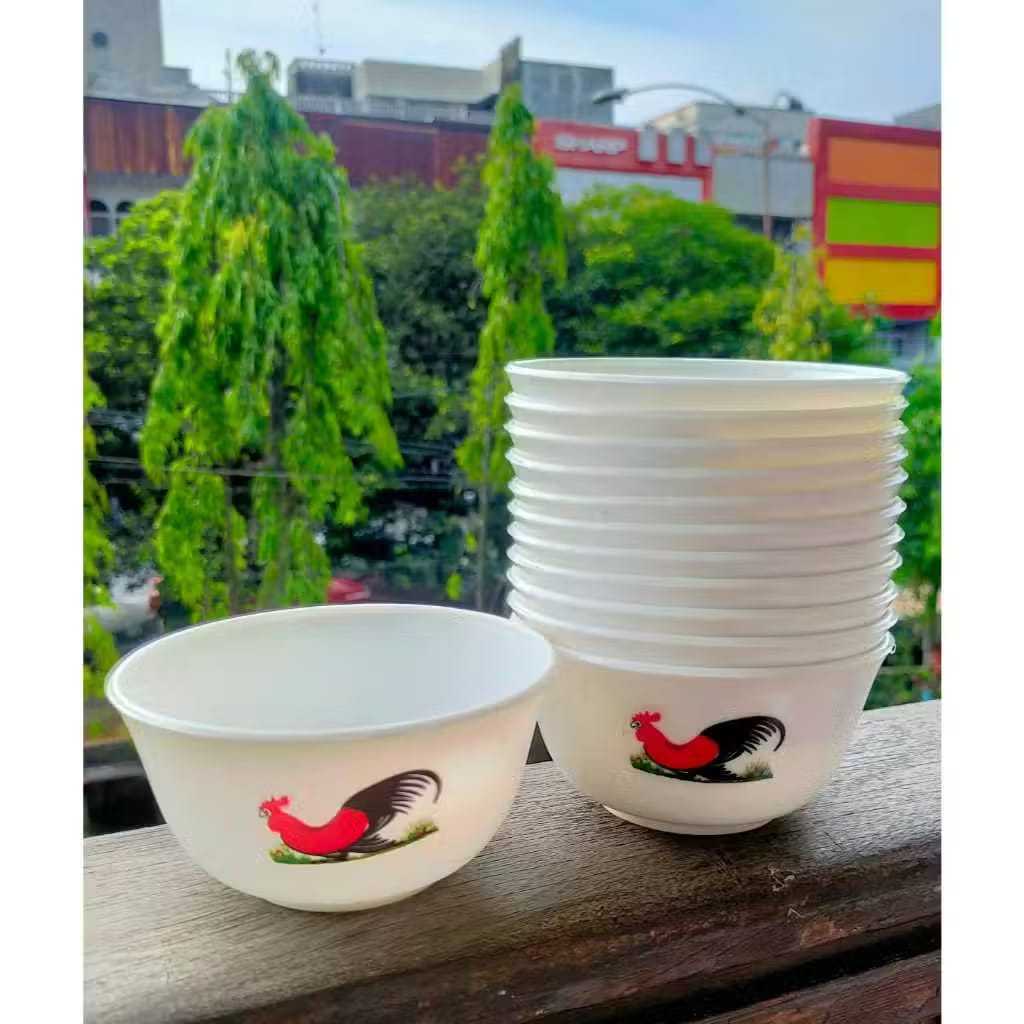 [ 6 Pcs ] MANGKOK PLASTIK BULAT AYAM JAGO PUTIH FUJI STAR MK4 S / MANGKOK BULAT KECIL