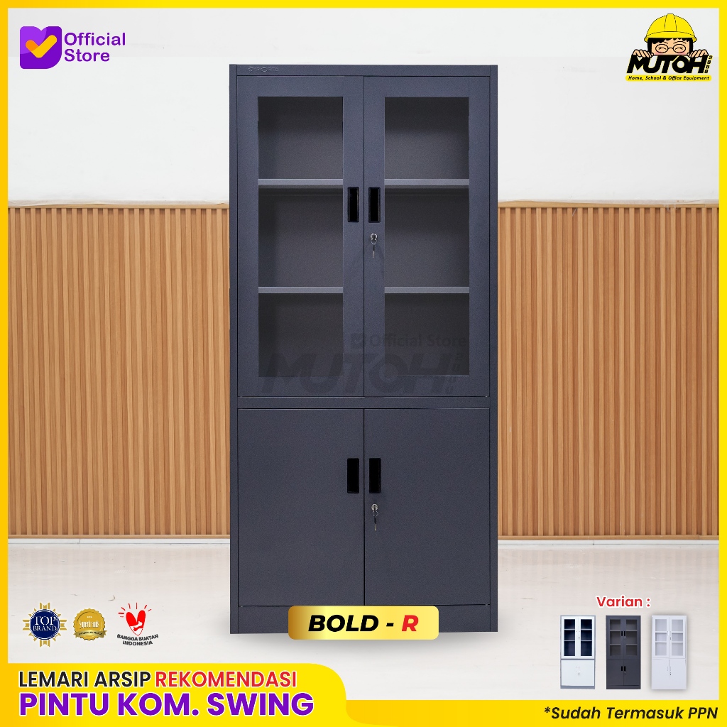 Lemari arsip 2 pintu REKOMENDASI | lemari besi arsip 2 pintu swing kombinasi MUTOH2000