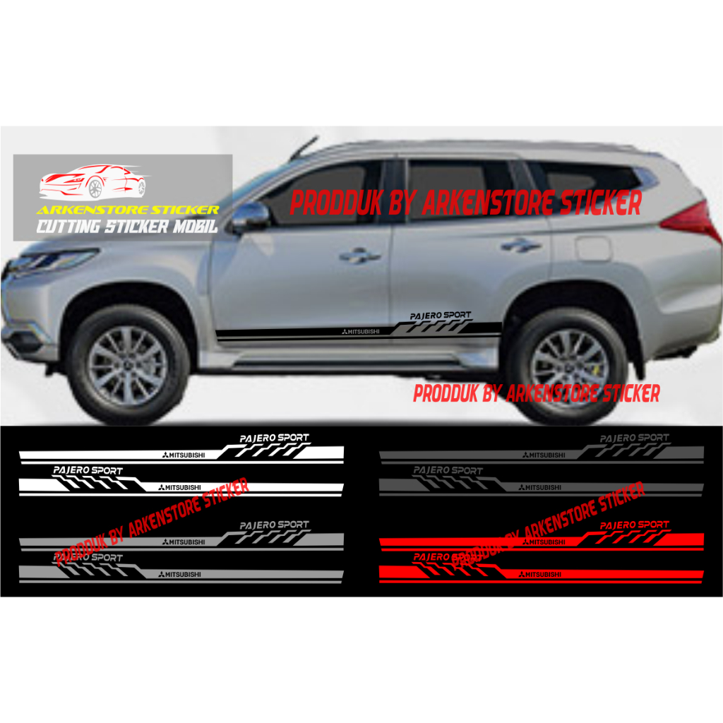 Promo sticker mobil pajero sport cutting sticker stiker mobil mitsubishi pajero sport stiker pajero 