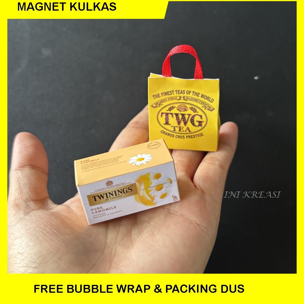 MAGNET MINIATUR TEMPELAN KULKAS SHOPPING BAG TWG TEA