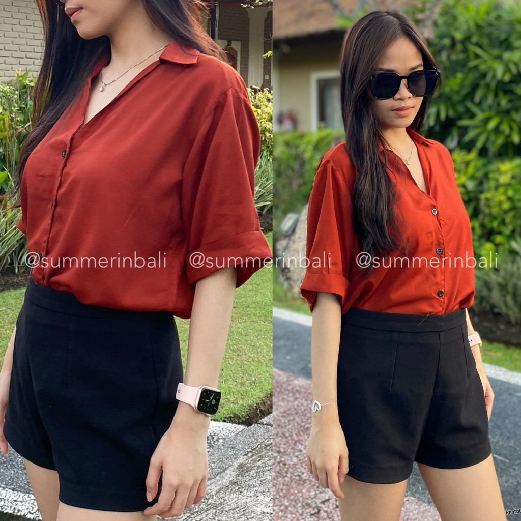 KEMEJA WANITA CASUAL JALAN SANTAI RAYON ADEM | KEMEJA KULIAH KERJA