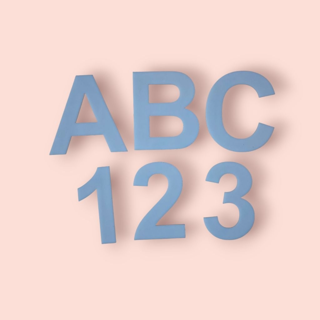 Huruf Alfabet Tinggi 10cm Akrilik 2mm / Angka Akrilik 2mm / Nomor Akrilik 2mm