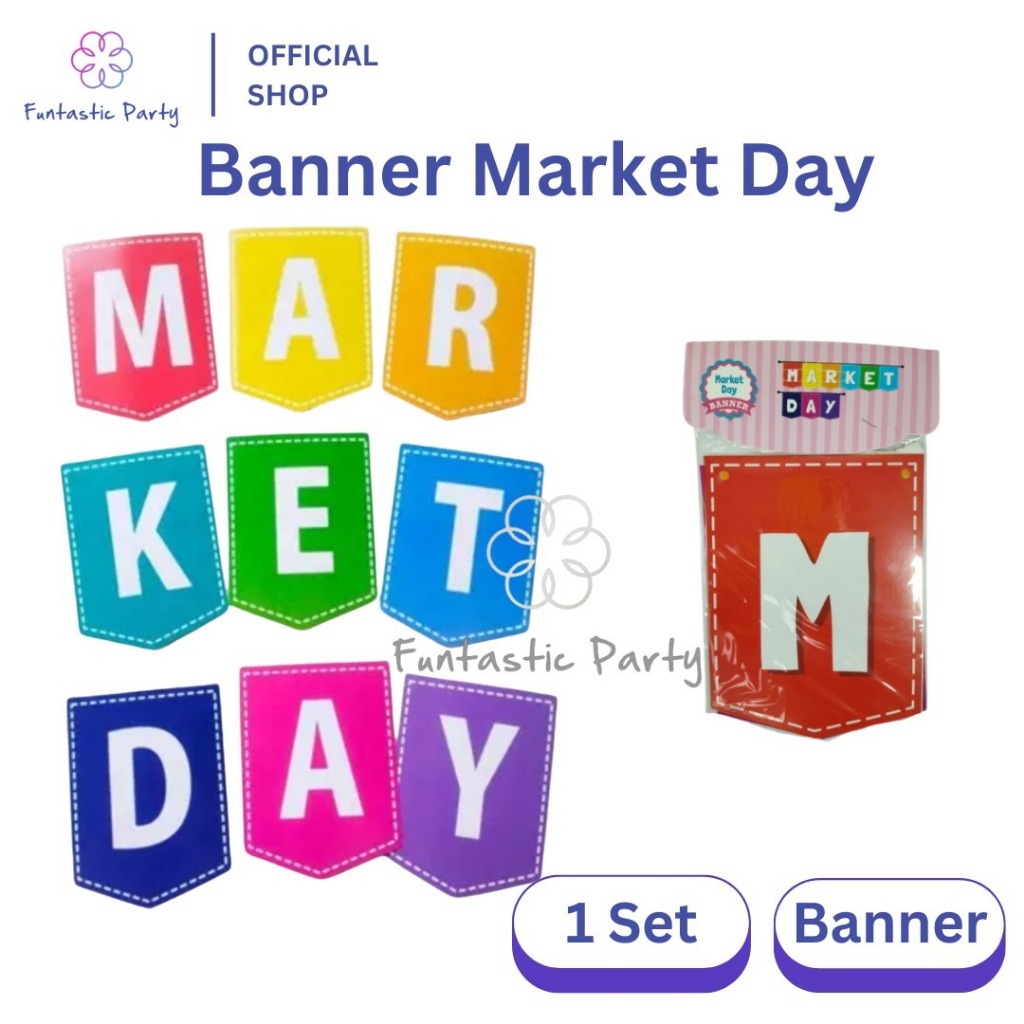 Bunting Flag Banner Tulisan Market Day