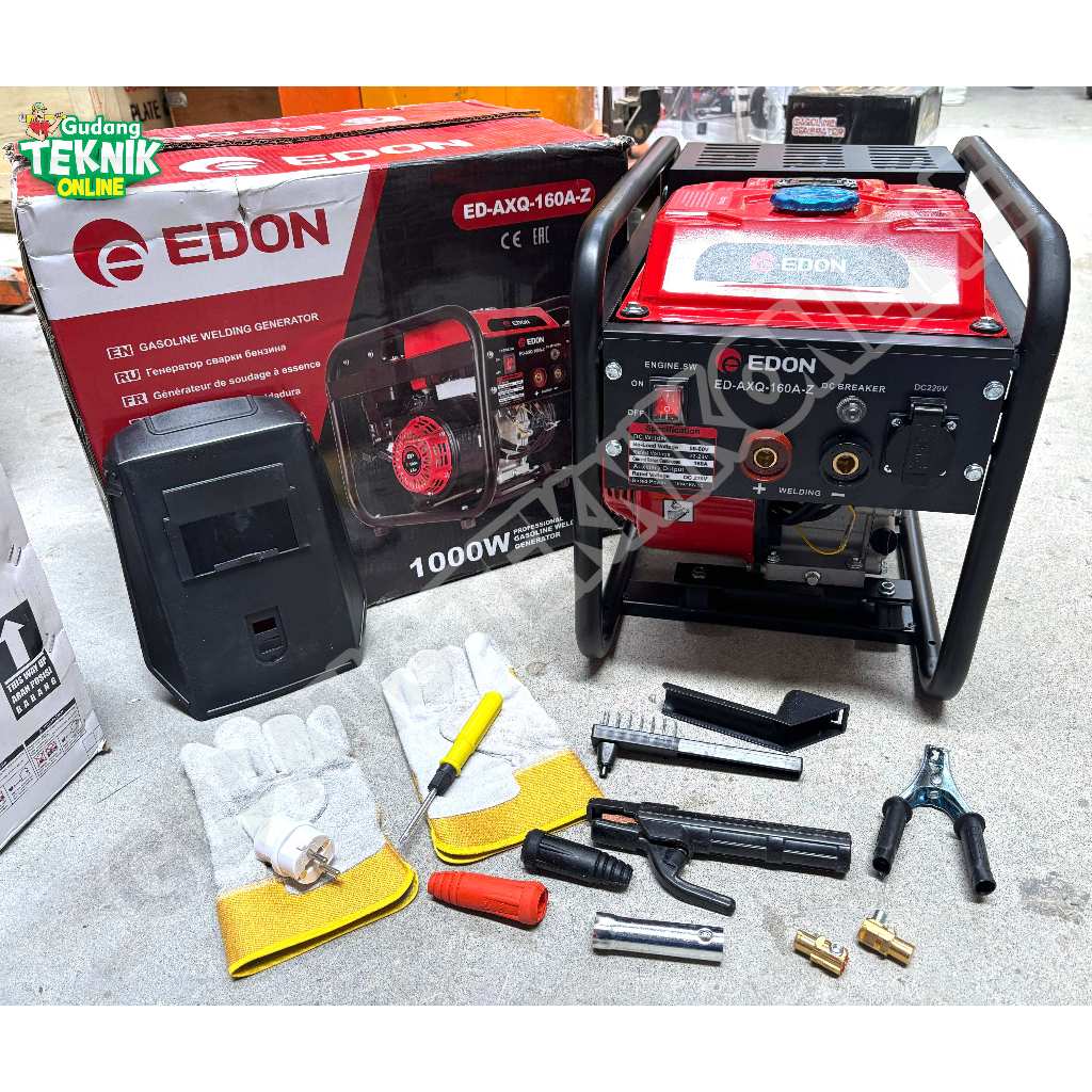 Genset LAS 1000Watt EDON ED-AXQ-160A-Z AVR / Genset Mesin Welding Las Listrik 1000 Watt 160A Power G