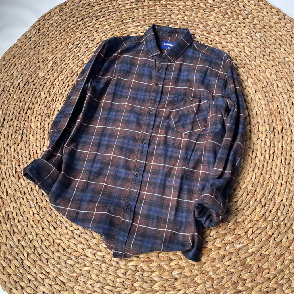 (BISA COD) Daily 055 Kemeja Flanel Terlaris Lengan Panjang Pria Wanita Hem Premium Quality Kameja Ke