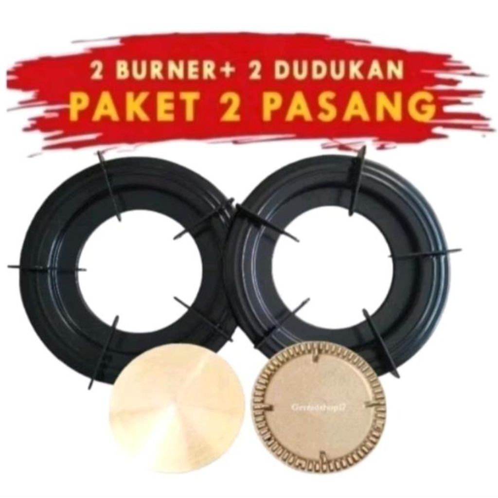 2Pcs Tungku Bulat Quantum + Bonus 2Pcs Burner / Kuningan Quantum 8cm - 2Set Tungku Quantum