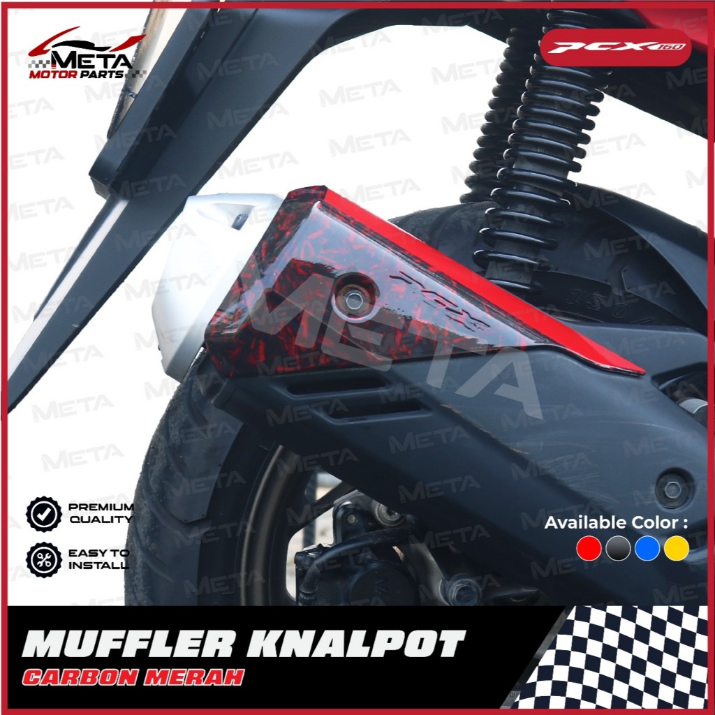 Muffler Knalpot Exhaust Cover Motor PCX 160 2021-2024 Model Carbon WTP Bahan ABS