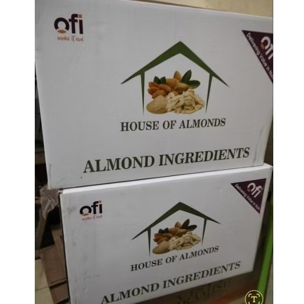 kacang almond slice mentah 1 dus 11.34kg / almobd slice mentah 1 dus
