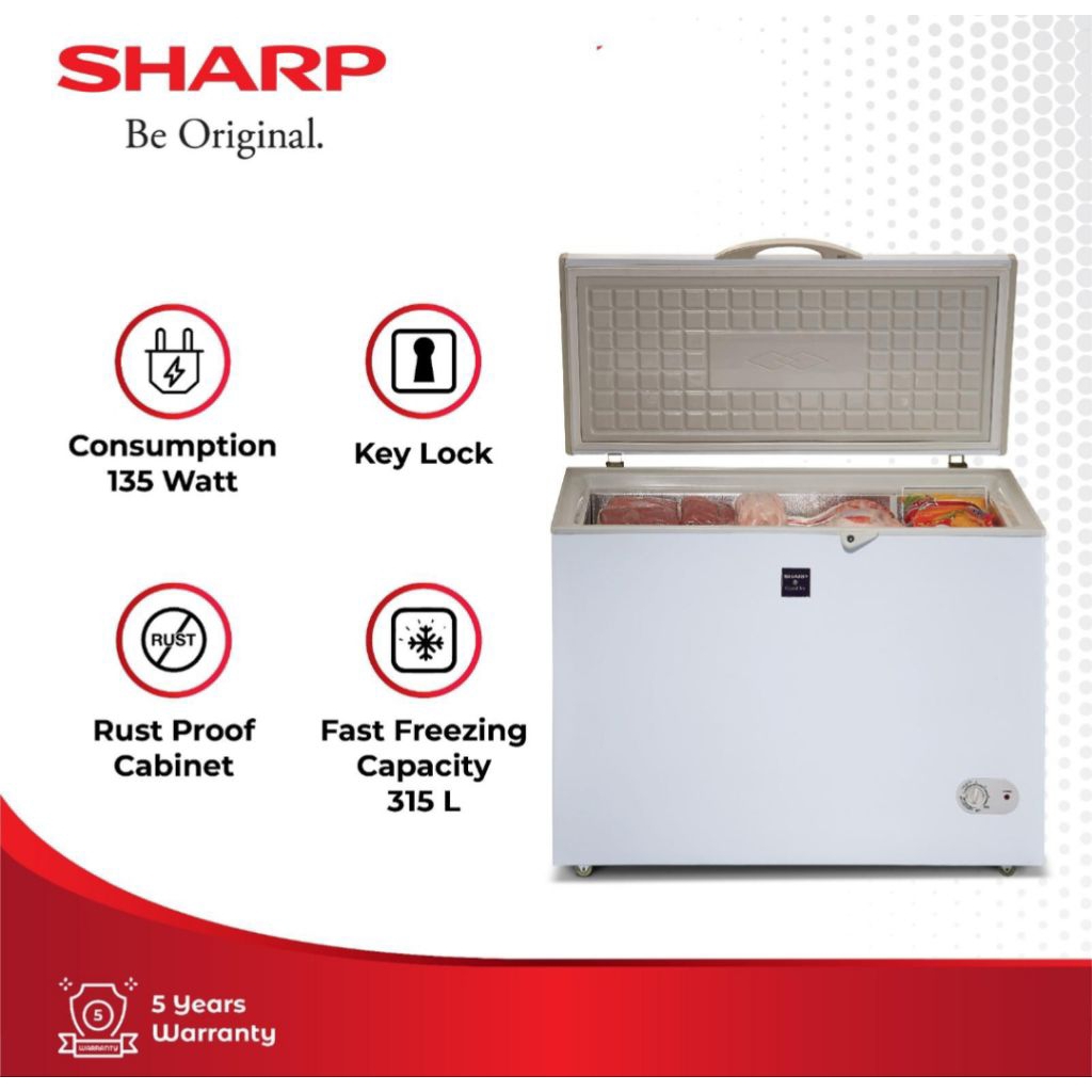 BOX FREEZER SHARP 250LITER FRV300 CHEST FREEZER SHARP 250L FRV300 BOX FREEZER SHARP 250 LITER FRV 30