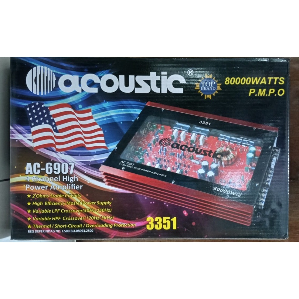 Power Ampli Mobil ACOUSTIC AC-3351 Amplifier berkualitas 80000 Watt