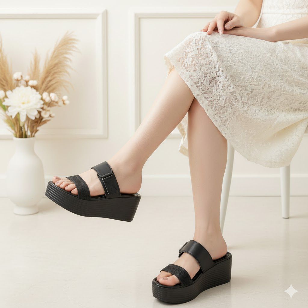 WEDGES SOFIYA/SANDAL WEDGES RAJUT SOFIYA HAK 7cm/SANDAL WANITA MURAH SANDAL PESTA SOFIYA