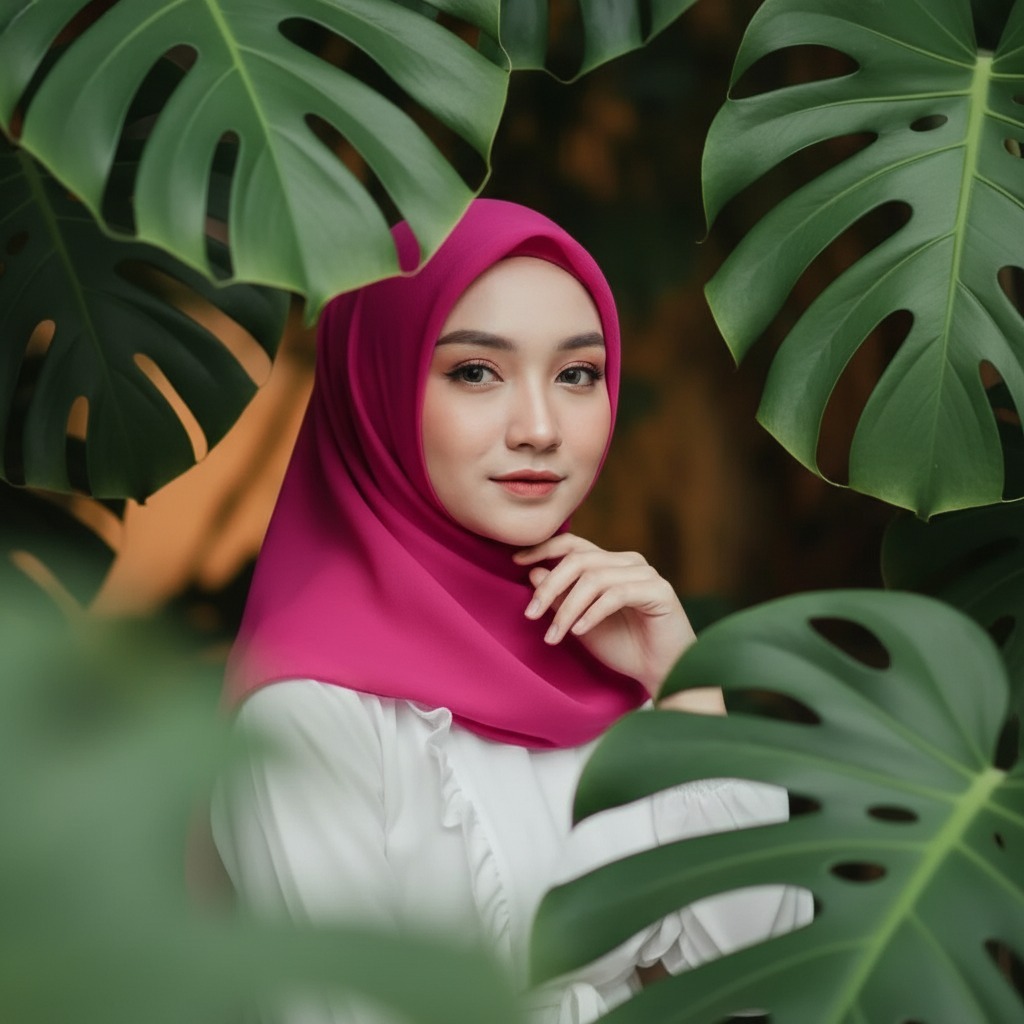 Hijab Segi Empat Bella Square Polos Premium Pink Fanta