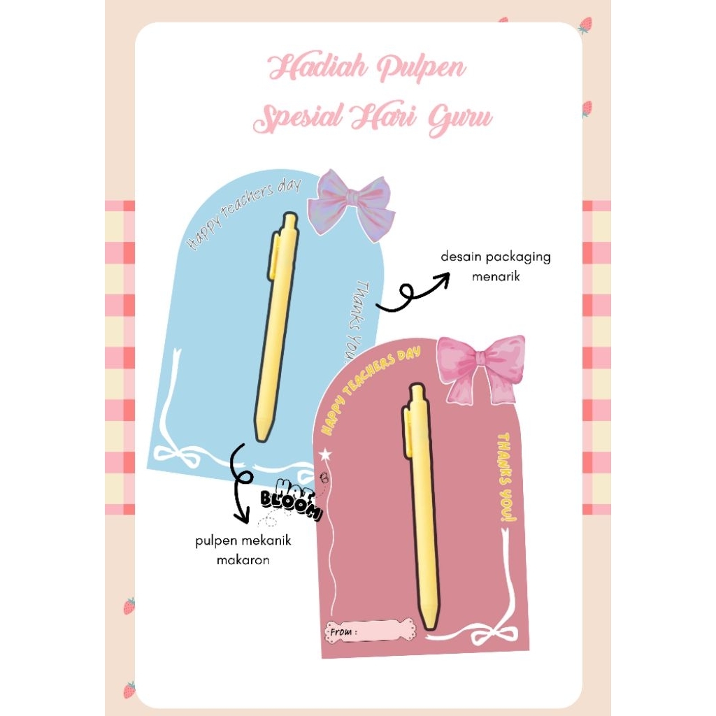 Haibloom Pulpen Aesthetic Gift Set Kado Hari Guru  Teacher's Day  Souvenir Guru Unik