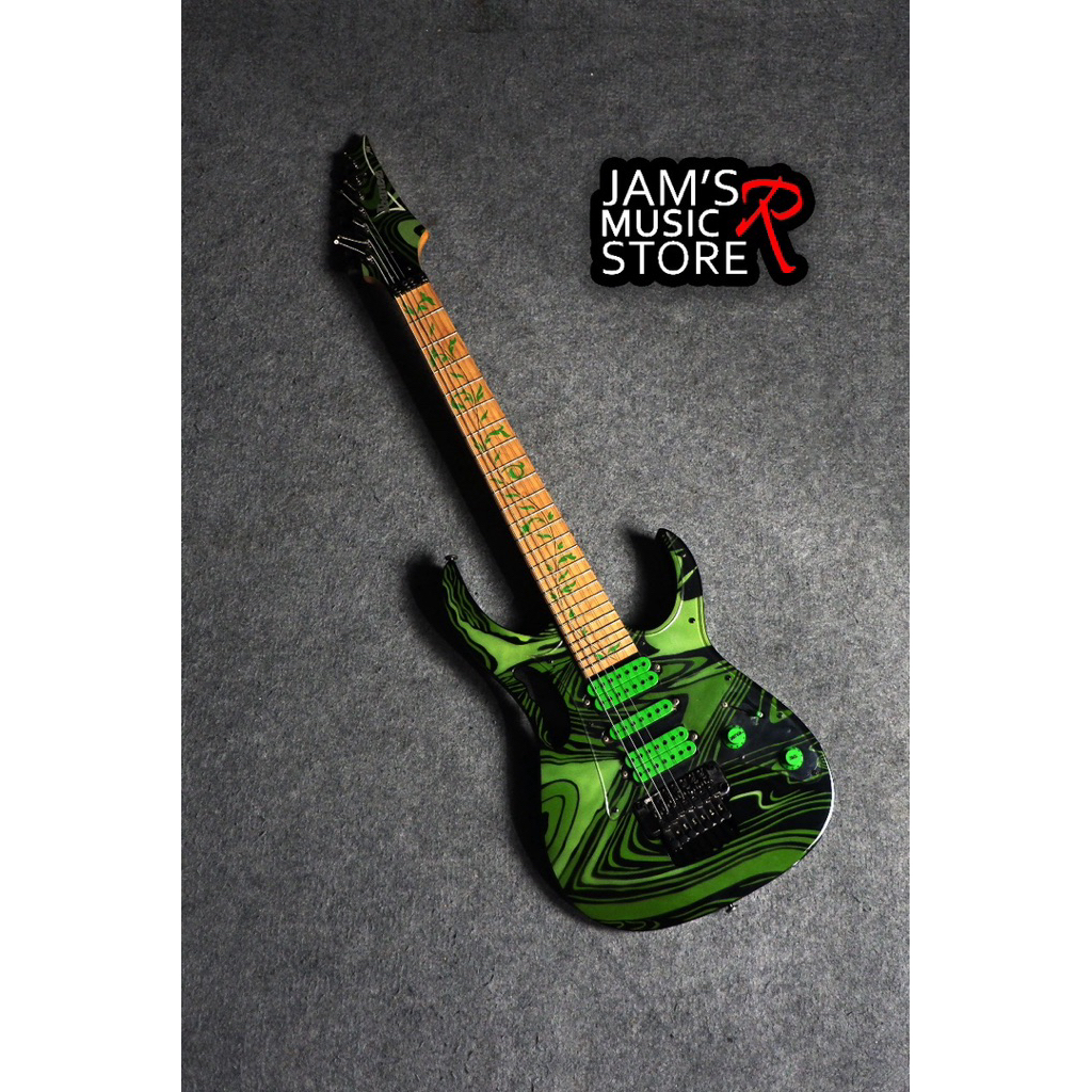 gitar electrik Ibanez JEM swirli 7 String costum HQ