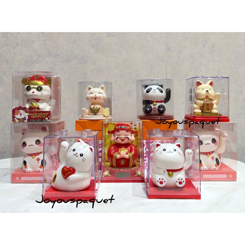 Pajangan kucing hoki / Maneki Neko / Lucky Cat Cahaya Matahari Solar kucing keberuntungan dekorasi h