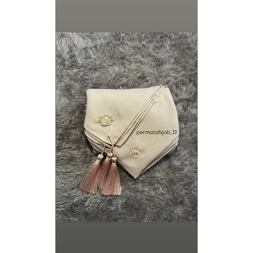 Hijab Sulam Tassel Paris Premium bertekstur
