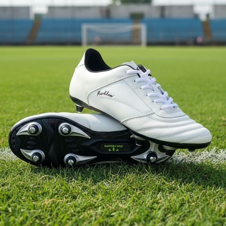 sepatu bola KULIT  oringinal markkumi SOL pull besi BONUS SUDAH DI JAHIT MUTER