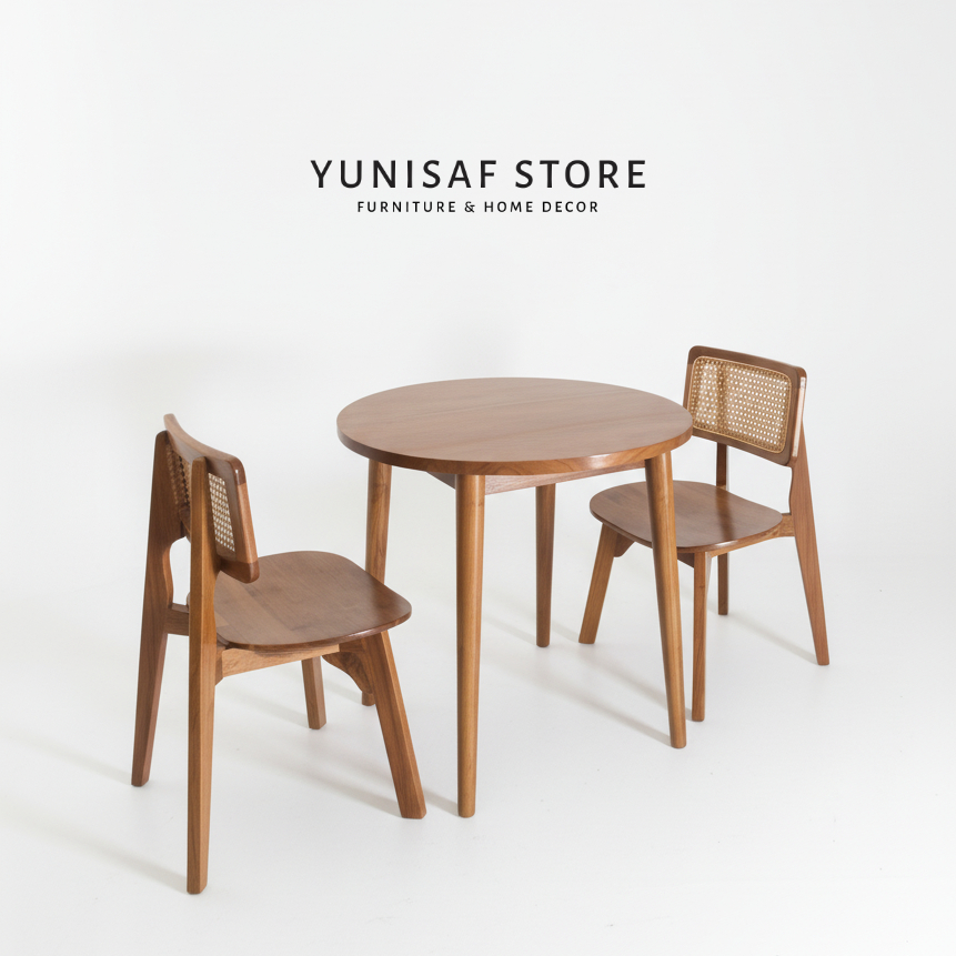 Meja Makan Bundar Set 2 Kursi