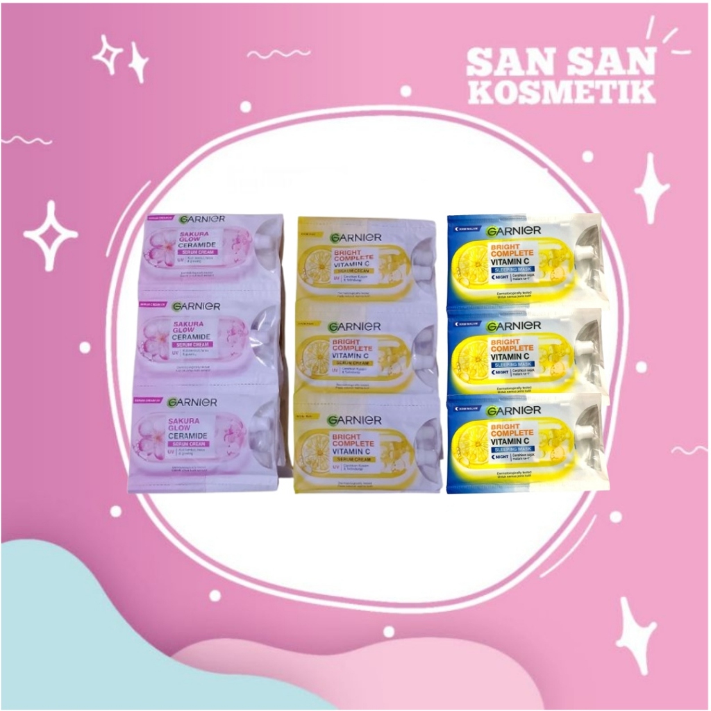 Garnier Moist Sachet 1 Renteng (isi 12pcs) 7ml Sakura UV/Bright Complete UV/ Bright Complete Night