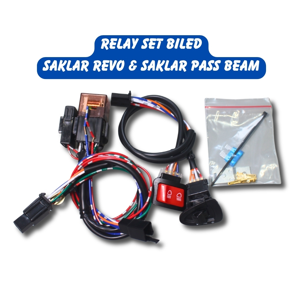 Kabel Relay Set Lampu Biled | Saklar Revo Beat Kharisma Iss & Pass Beam