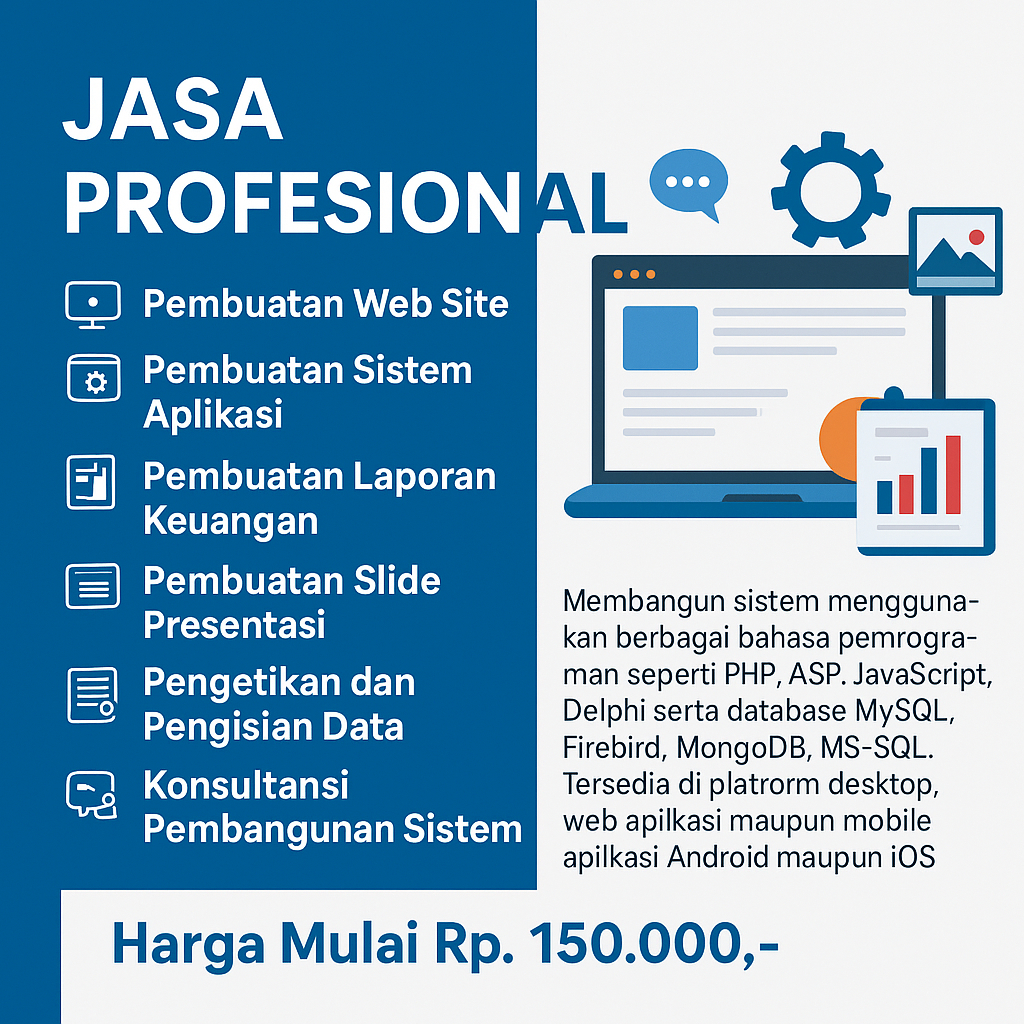 Jasa Pembuatan Website, Sistem Aplikasi, dan Layanan Profesional Lainnya