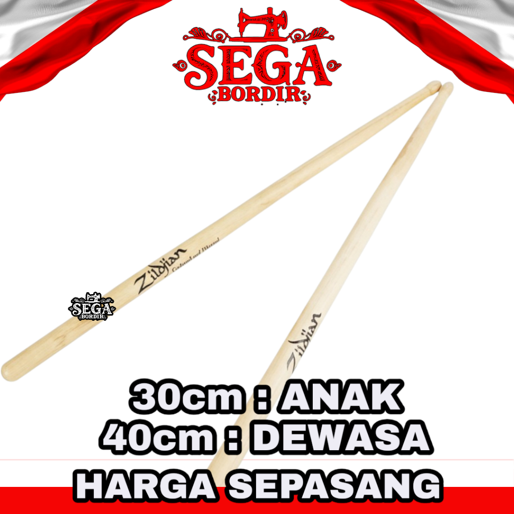 Stik drum 30cm | 40 cm | stik drum band anak | dewasa ( perpasang )