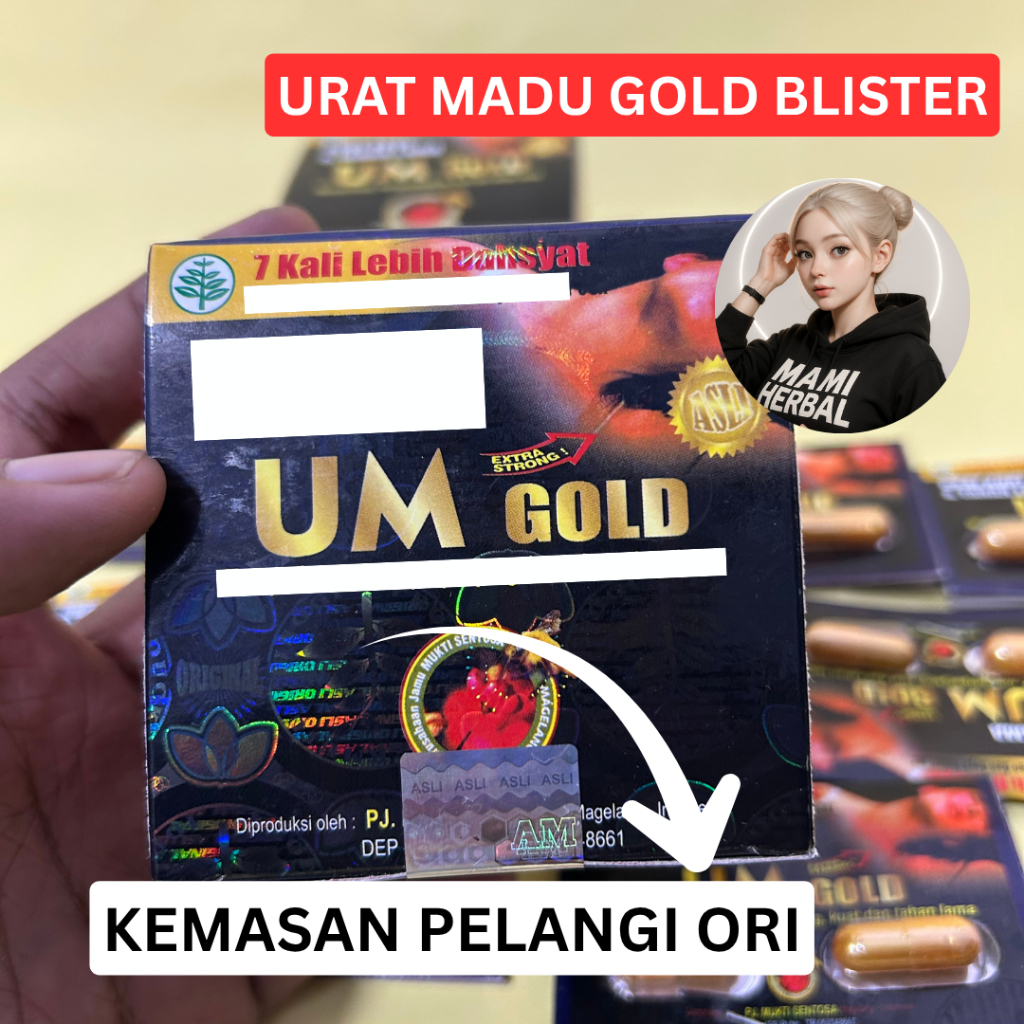 Urat M Gold Blister Kapsul Original Urat Madu 100% Isi 10 Saset Box