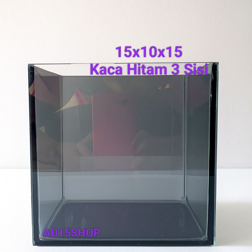 soliter custom akuarium cuatom 15x10x15 soliter cupang kaca hitam soliter kaca hitam aquarium guppy 