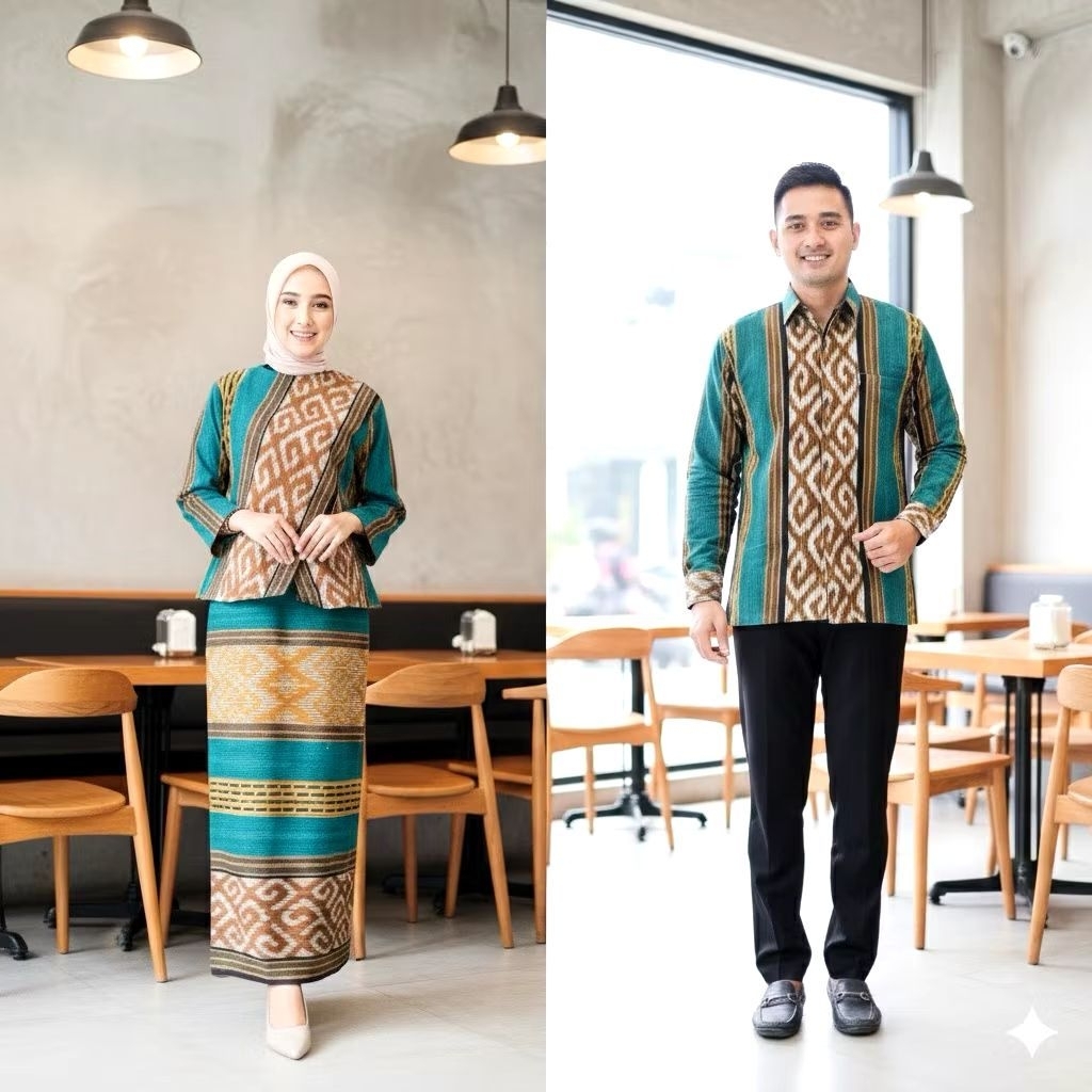 Sarimbit Tenun Keluarga - Baju Couple Keluarga - Set Bluze dan Rok Tenun - Kemeja Anak Tenun