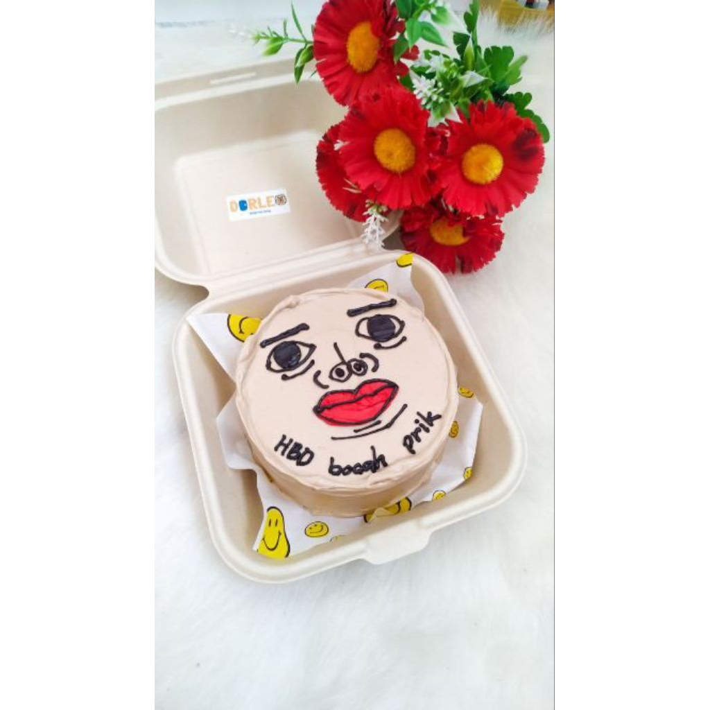 Ugly Cake Korean Bento Cake Custom Kue Mini Kekinian Karakter Lucu