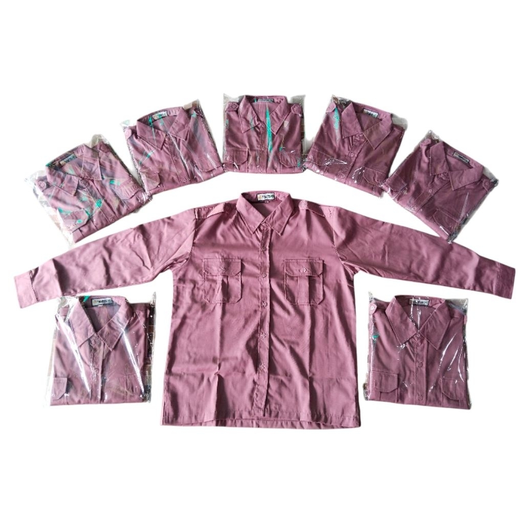 kemeja pdl pdh putih Hitam American drill