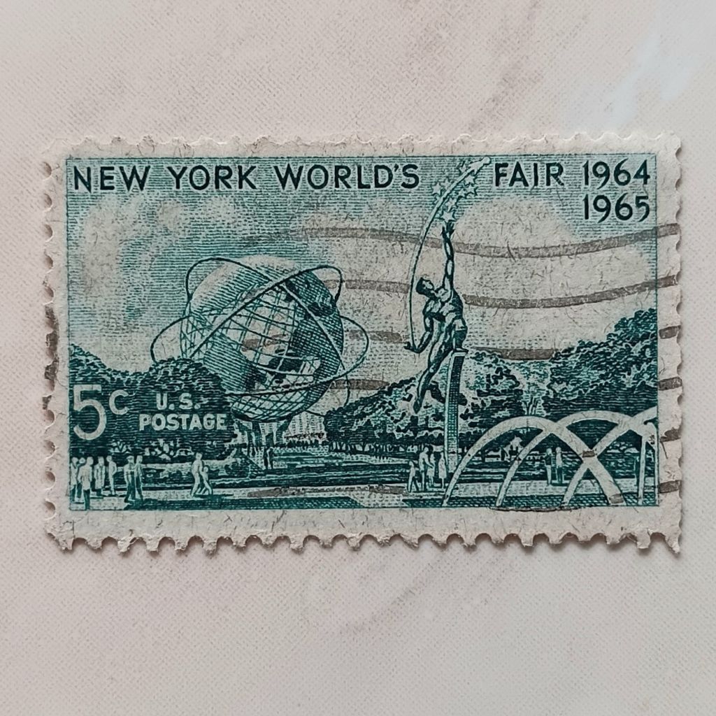 (AD) Perangko Amerika Serikat 1964 New York World's Fair Issue - Mall with Unisphere and "Rocket Thr