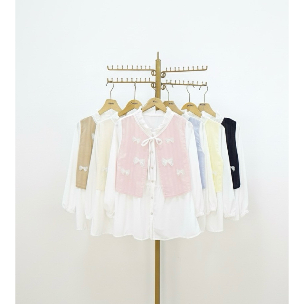 Eloise Blouse 2-in-1 Vest Ribbon