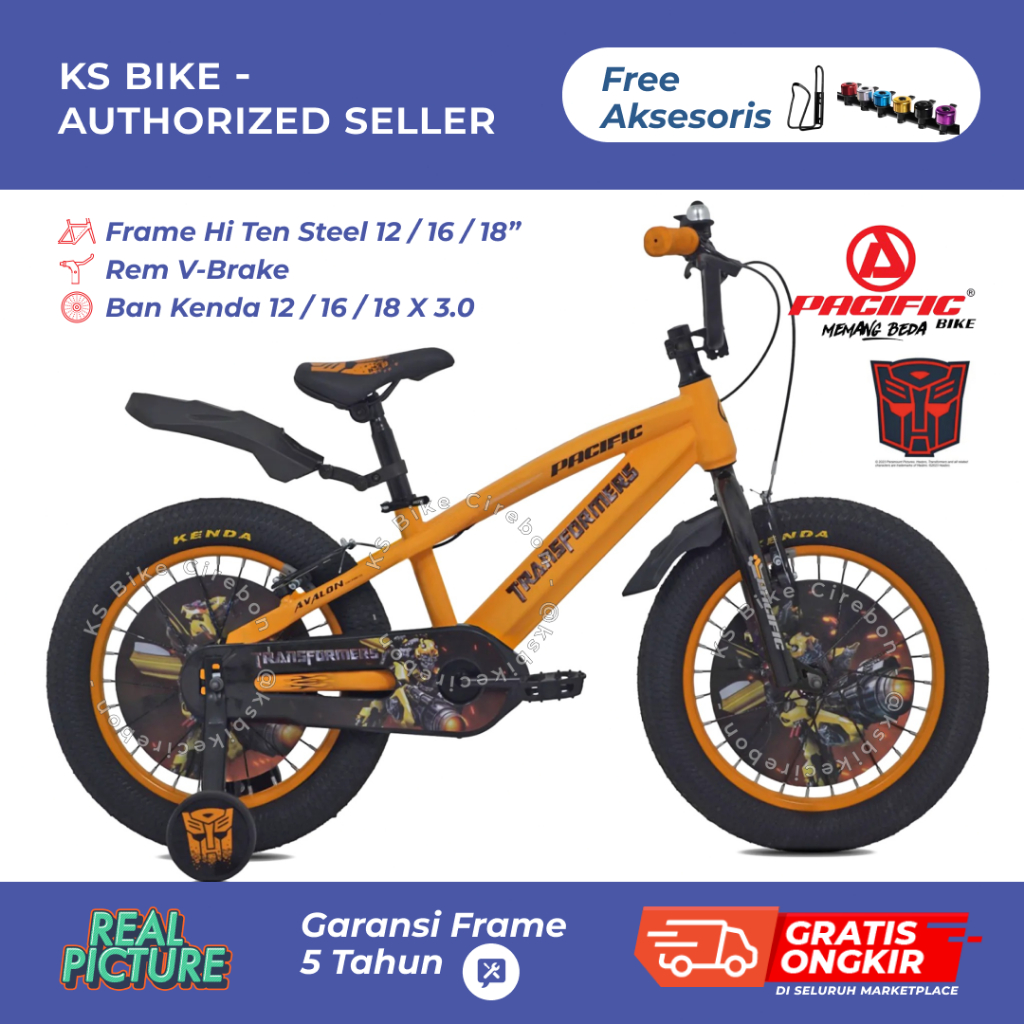 Sepeda Anak BMX 12 16 18 Pacific Avalon Transformer | Sepeda BMX Anak Laki Laki Rem V-Brake | Sepeda