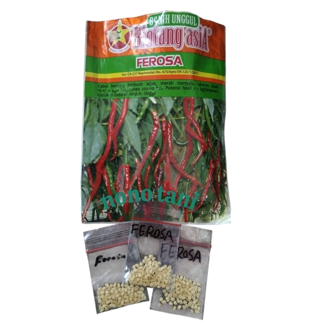 Benih Cabe Merah Keriting Ferosa kemasan Repack Bintang Asia