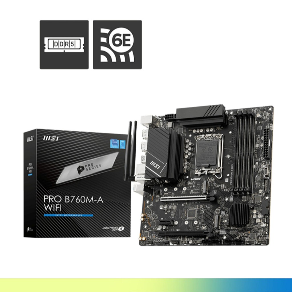 MSI MOTHERBOARD MATX PRO B760M-A WIFI DDR5 LGA1700 /INTEL 3Y