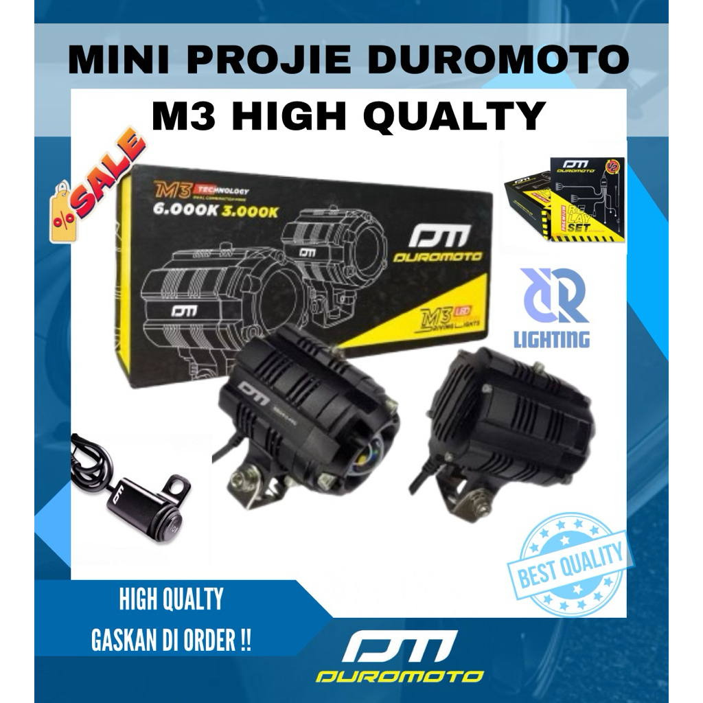 DUROMOTO M3 PRO NEW VERSION DUROMOTO SENLO M3 PRO 50 WATT LAMPU TEMBAK LED FOGLAMP MOTOR MOBIL 50W S