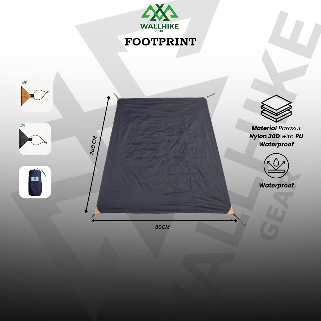 Footprint Wallhike / Alas Tenda Camping 200X200 / 200X100 / 200X80 Alas Tarptent Pyramid