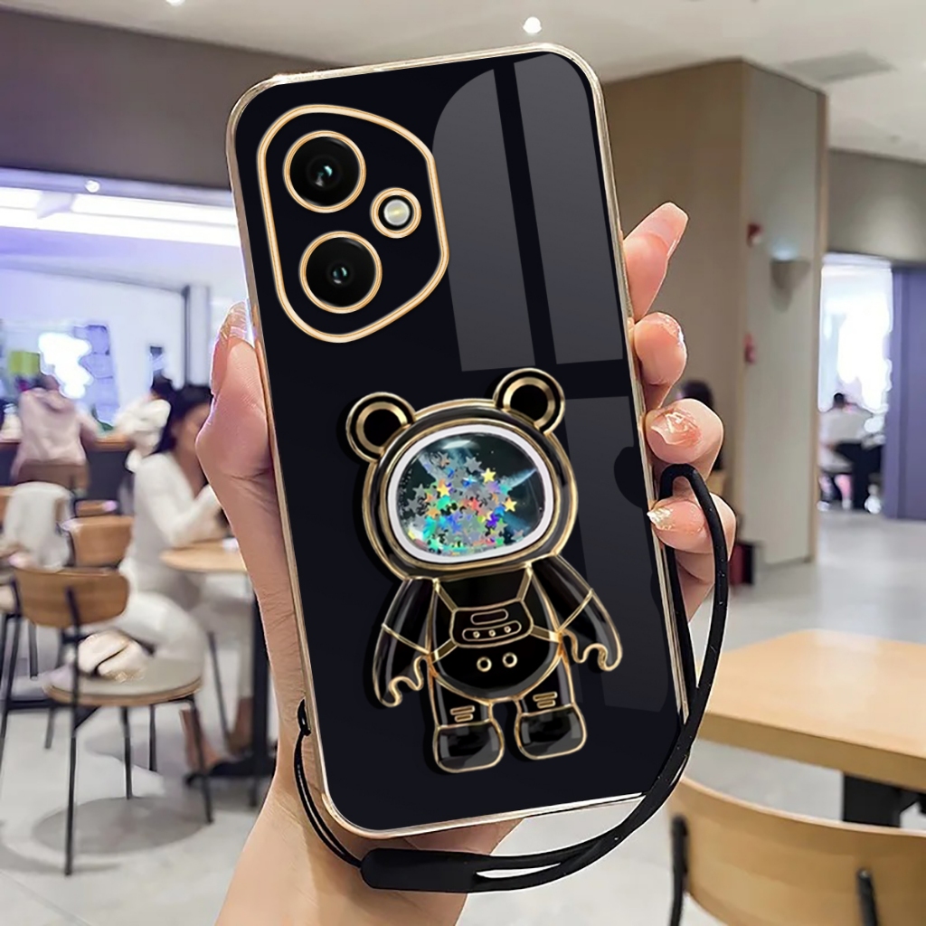 Soft Case Oppo A31 A8 Casing Plating luxury dengan Stand Holder Silicone