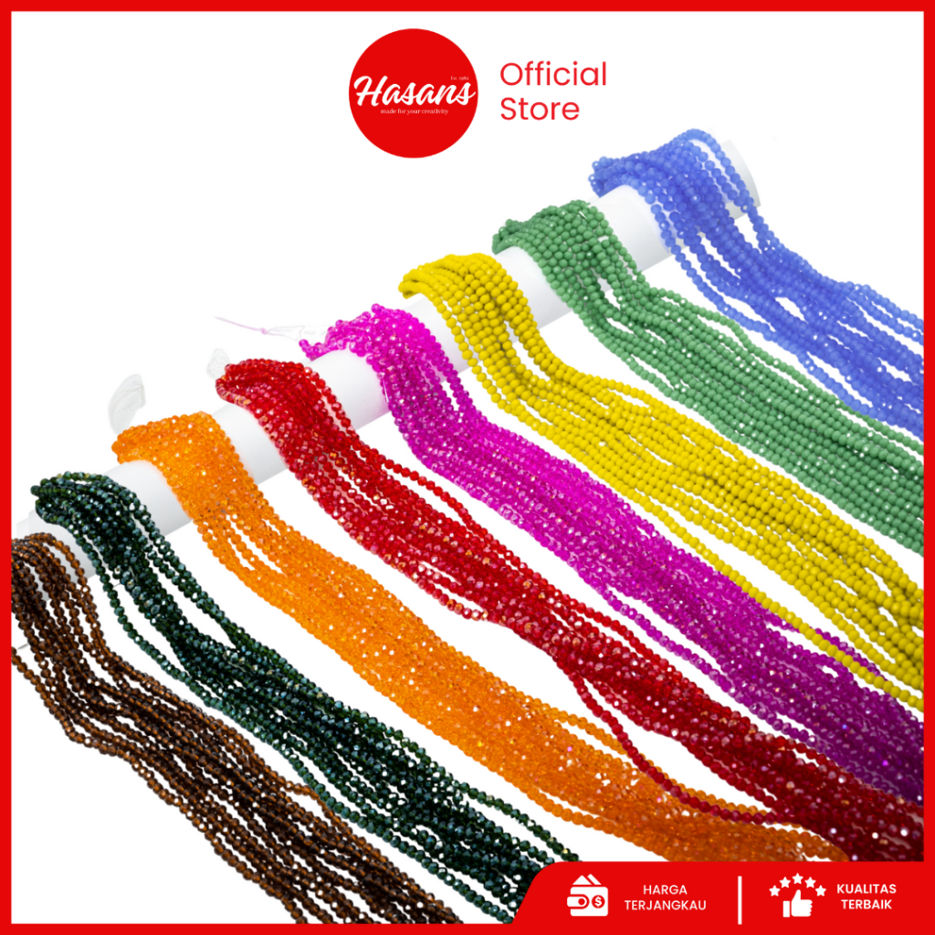 Hasans (Part 2) Manik Kristal Ceko 4mm / Manik Bakpau / Manik Kristal Bakpau Ceko / Manik Gepeng / M