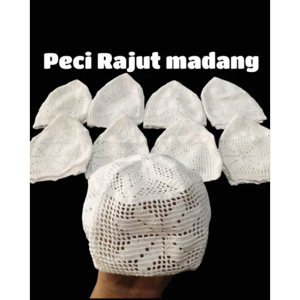 peci rajut madang kopiah rajut kerajinan tangan asli