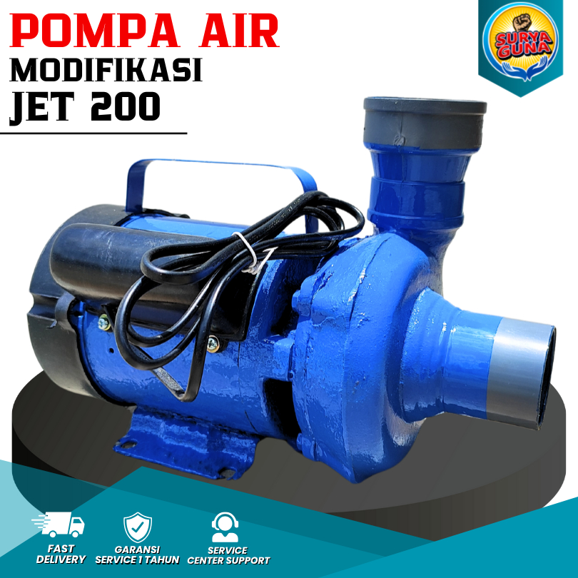 JET 200 Surya Guna Pompa Kolam Aluminium Cor Mesin Pompa Air Modifikasi