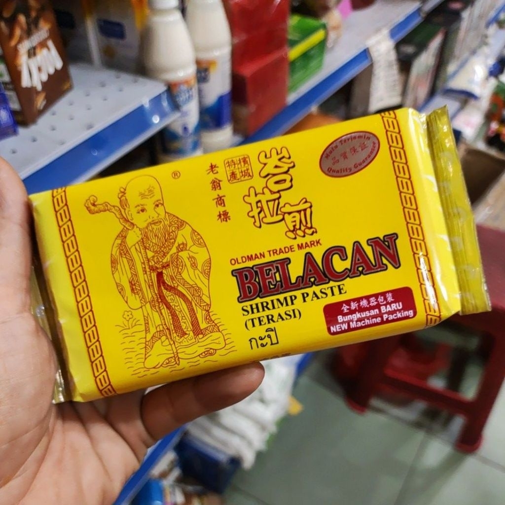 Belacan terasi malaysia oldman shrimp paste 250 gram tanpa pewarna