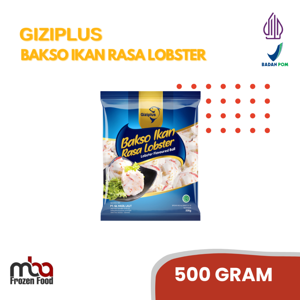 GIZIPLUS Bakso Ikan Rasa Lobster  500 Gram /Siomay /Ikan /Nugget /Dimsum /Frozenfood /Makananringan 