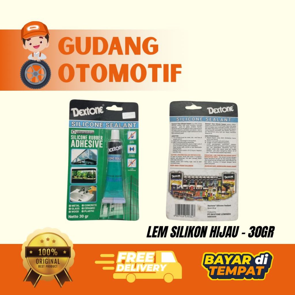 DEXTONE LEM SILIKON HIJAU - 30GR