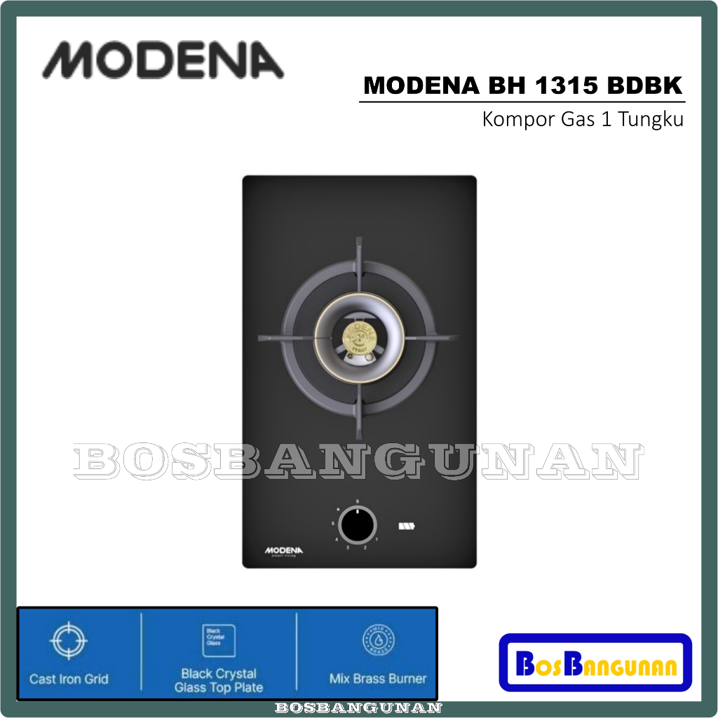 Kompor Gas Tanam MODENA BH 1315 BDBK / Built-in Hob MODENA BH 1315BDBK / Kompor MODENA / Kompor Gas 