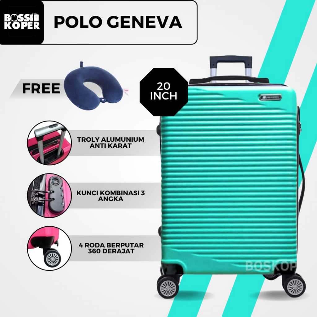 Koper 20 inch Polo Geneva ukuran kabin -cabin-fiber-polo-travel-murah-mini-tas koper-tas travel
