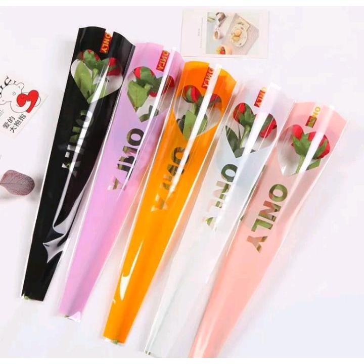 Plastik Bunga Motif Vas Only, Love, Garis Panjang, dan Just For You