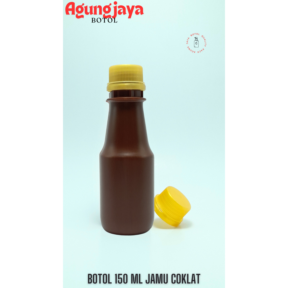 Botol Jamu 150 Ml Coklat / Botol / Botol Plastik / Botol Kosong / Botol Jamu / Botol Sirup / Botol 1